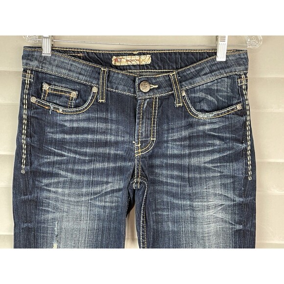 BKE Women 31 Bootcut Jeans Vintage Y2K Madison Distressed Flap Pockets Western - Picture 4 of 10